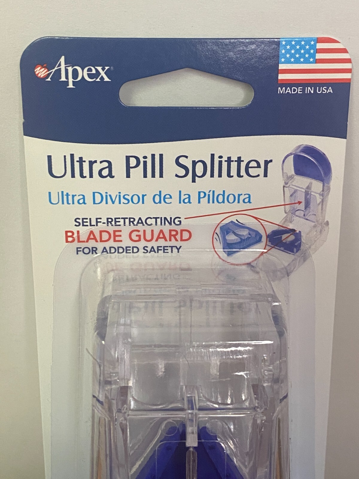 Apex Ultra Pill Cutter - Pill Splitter Self-Retracting Blade Guard - Lot of 4
