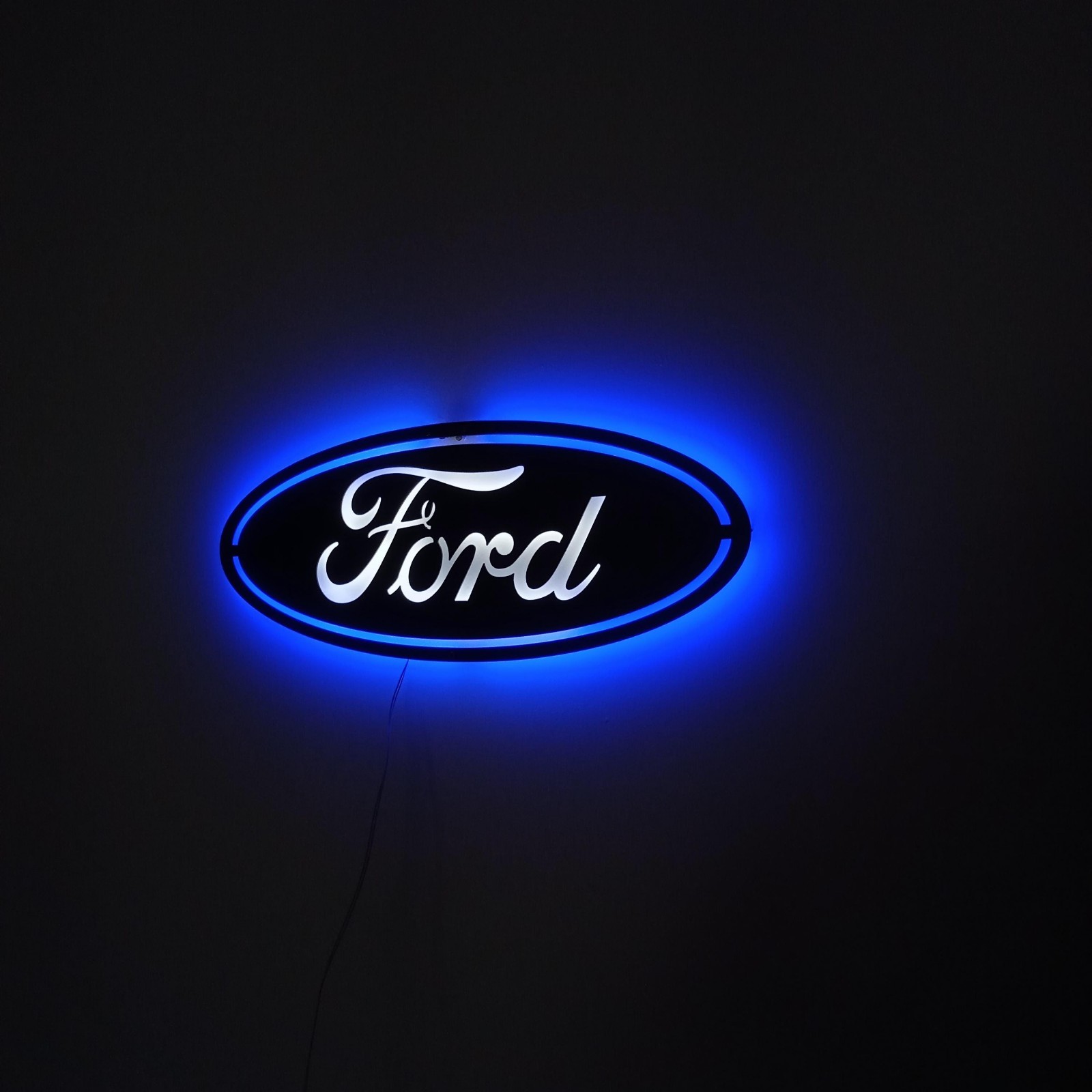 Metal LED Lighted Car Emblem Wall Decor, Garage Automotive Sign
