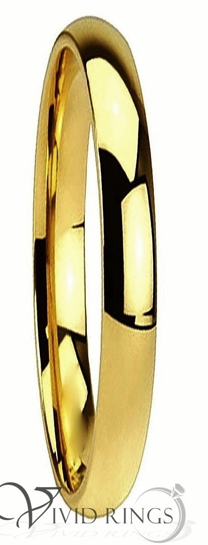 Gold Plated Stainless Steel Ring Plain Wedding Band Size 4 to 14.5