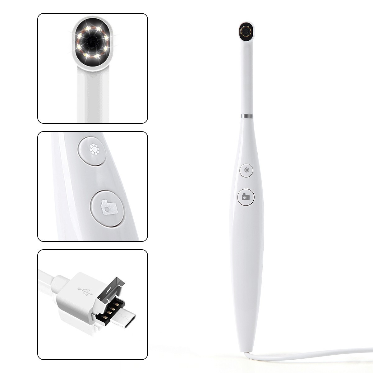 AZDENT Dental USB Imaging Intraoral Camera Real-time Video 8LED Light Endoscope