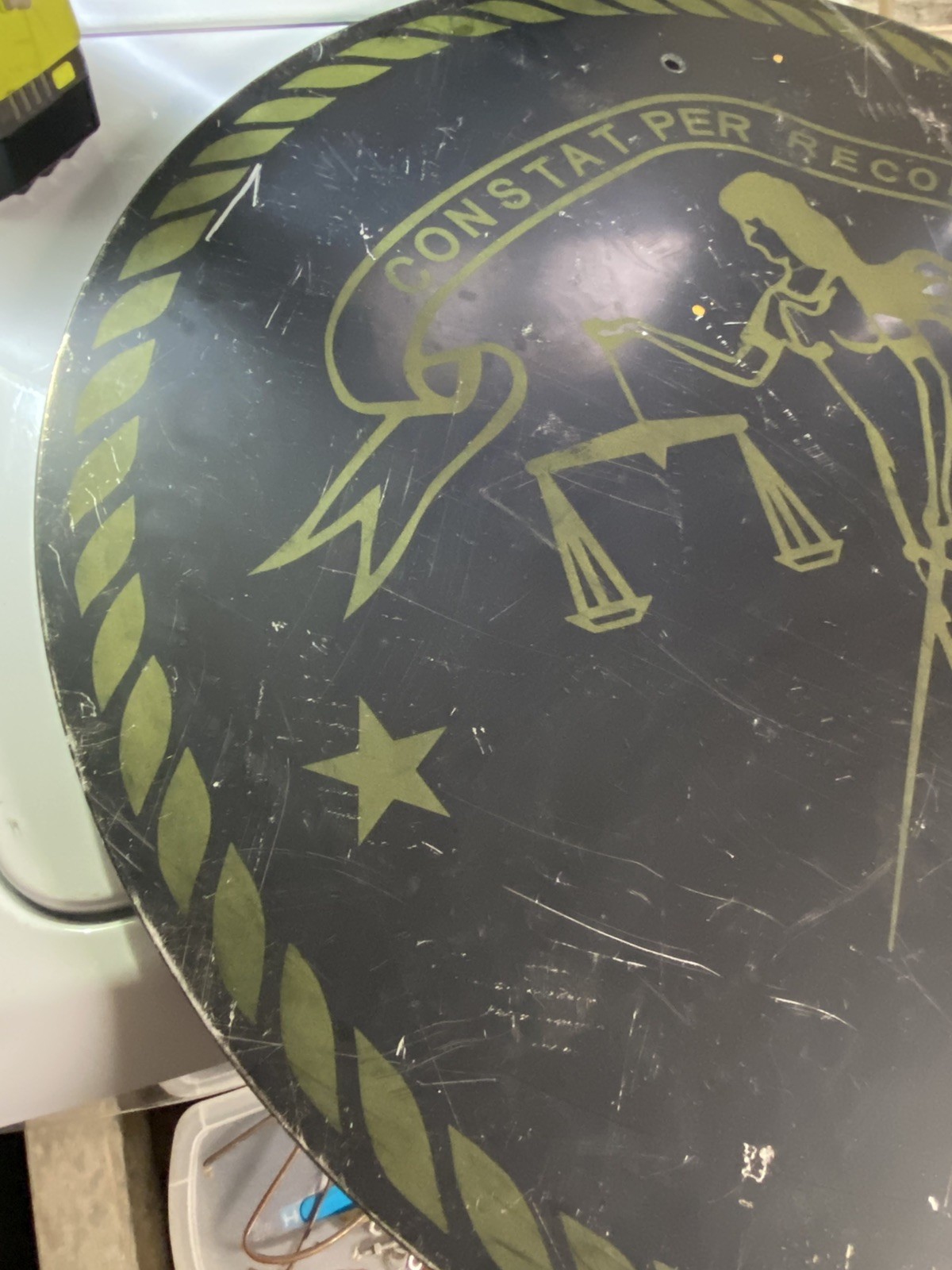 Authentic Retired Vintage 30x30 Constat Per Recordum Woman Road Sign Highway