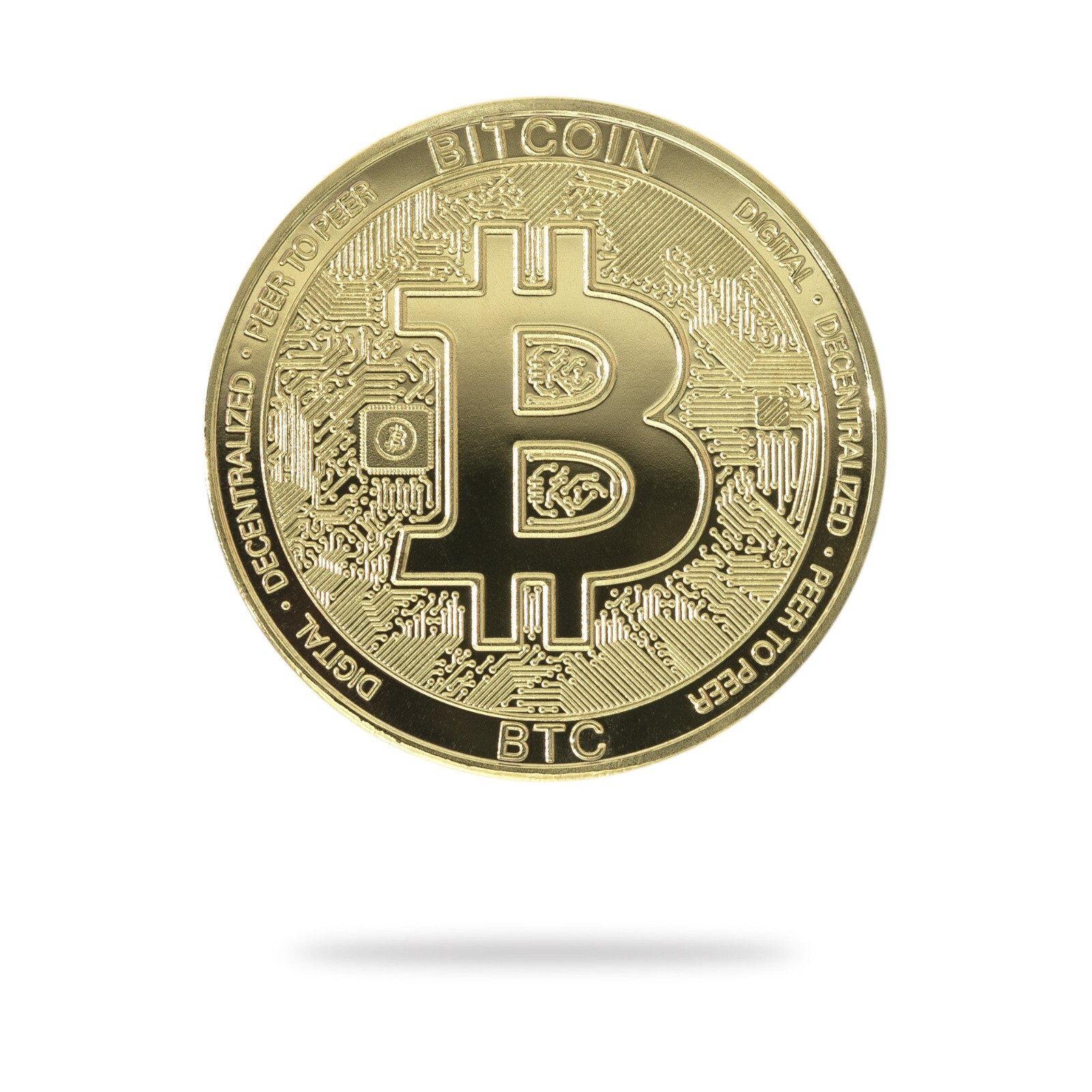 Bitcoin (BTC) Physical Crypto Coin | High Quality Crypto Collection (gold PVD)