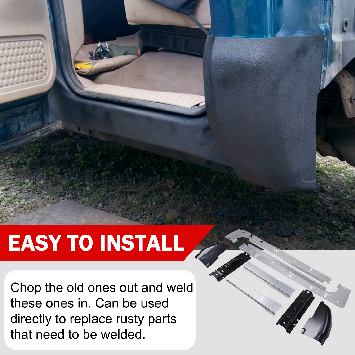 Extended Cab Inner & outer Rocker Panels & Cab Corners For 99-17 Ford Super Duty