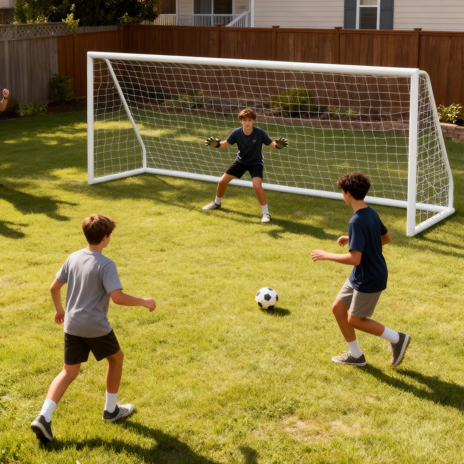 Portable Soccer Goal 12'x6' PVC Frame Soccer Net for Backyard Football Training