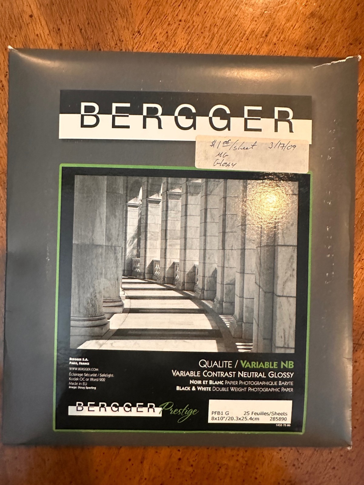 Bergger Prestige Variable NB Neutral Glossy 8x10 Fiber Paper Open Box Approx 20