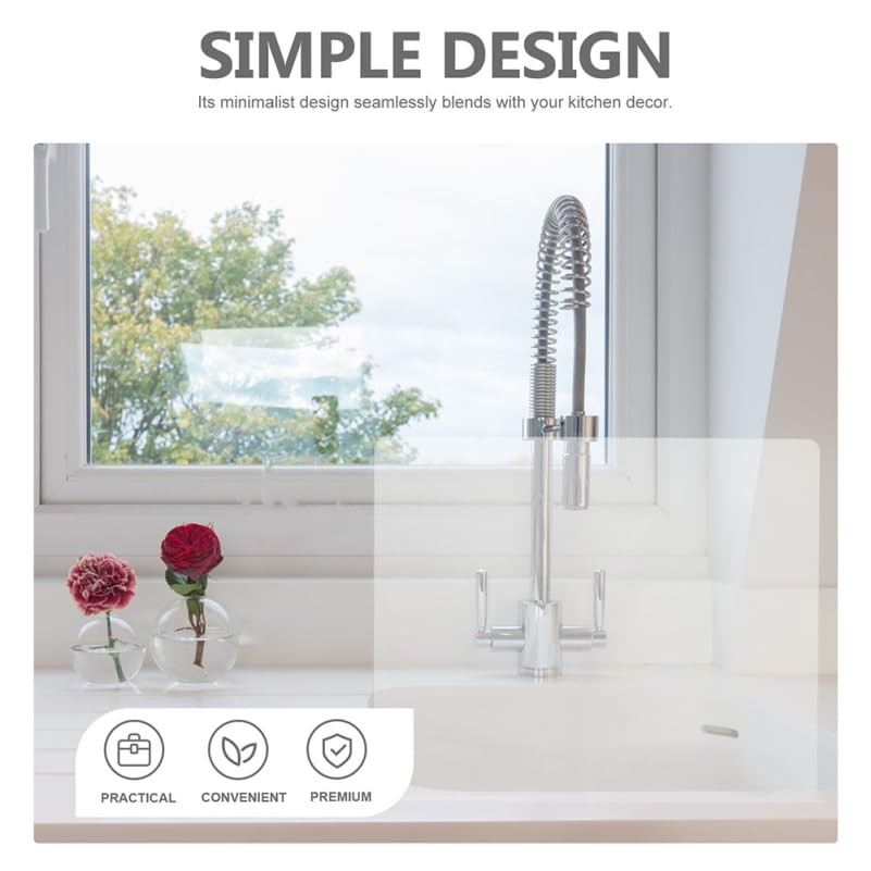 Acrylic Sink Splash Guard, Freestanding Kitchen Splash Panel Barrier Behind F...