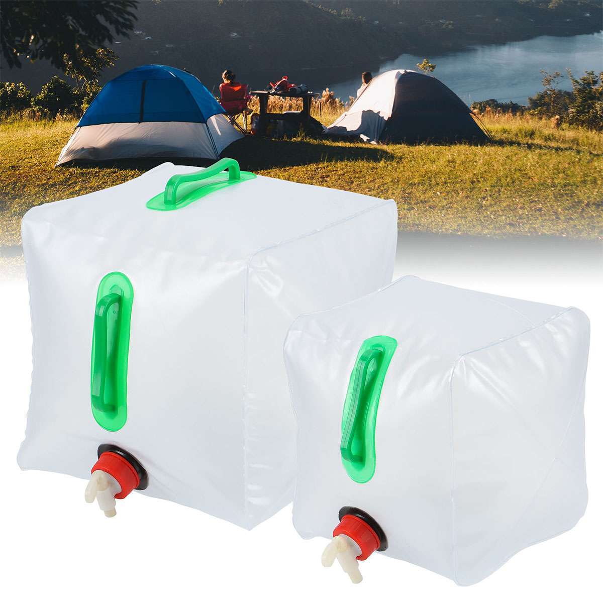 Foldable Collapsible Water Container W/Spigot 10/20L Camping Water Storage Jug