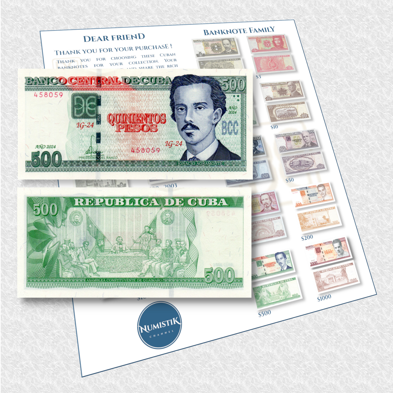 BCC - HIGH DENOMINATION - 500 pesos UNC Banknote and Free Banknote Family Guide