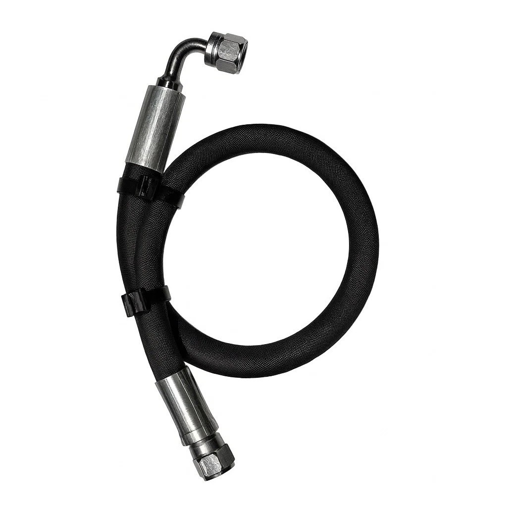 1/4” Hydraulic Hose Assembly – #6 JIC Female  (Straight/90°) Swivels, 5800 PSI