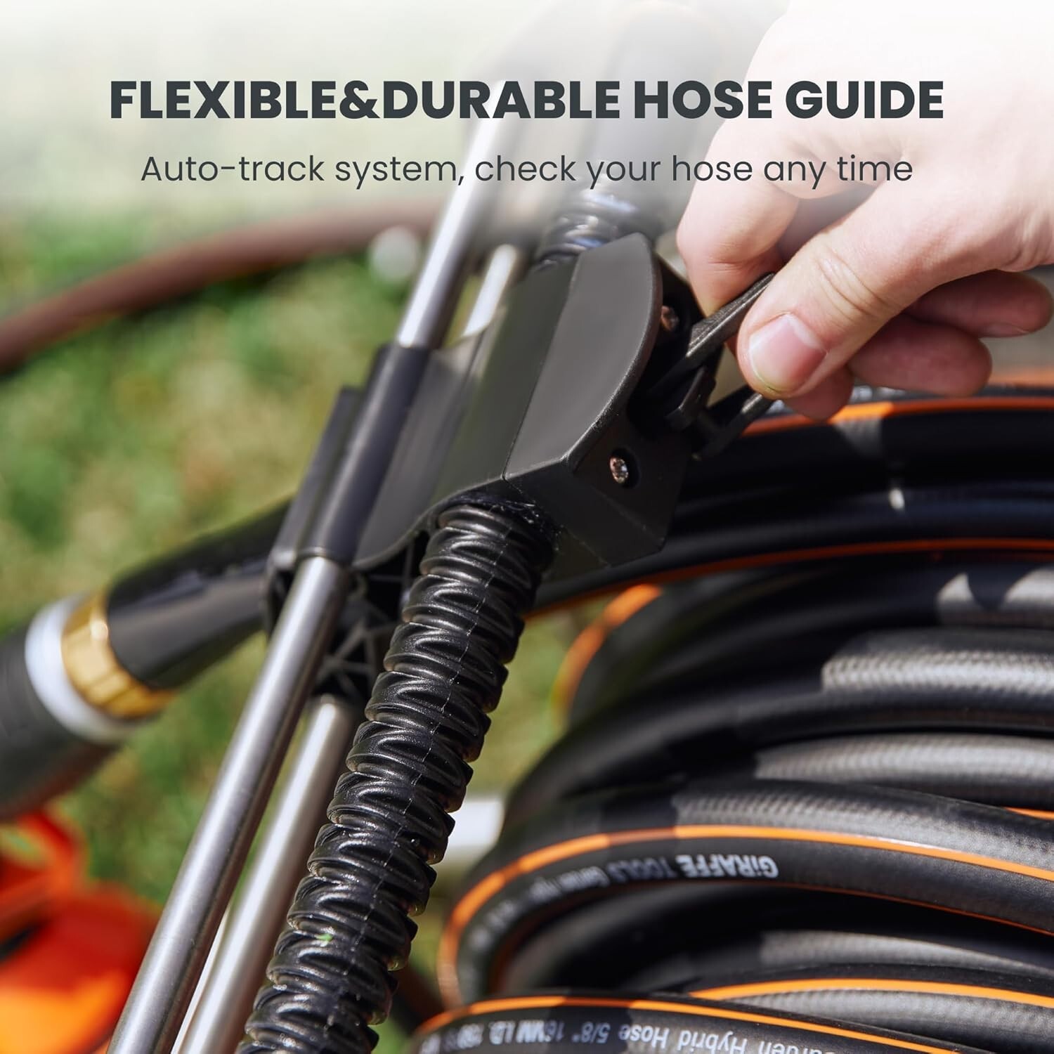 Giraffe Tools Stainless Steel Garden Hose Reel Cart 200ft