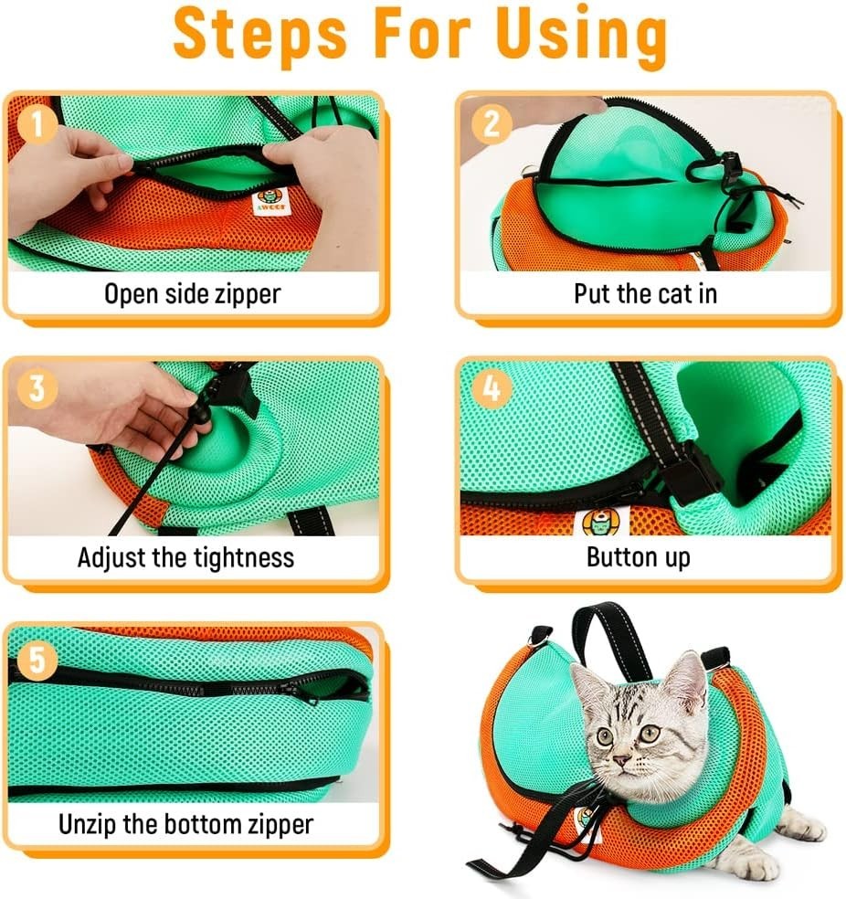 Cat Grooming Bag Adjustable Cat Bathing Bag Anti Scratch Bite Restraint Bag