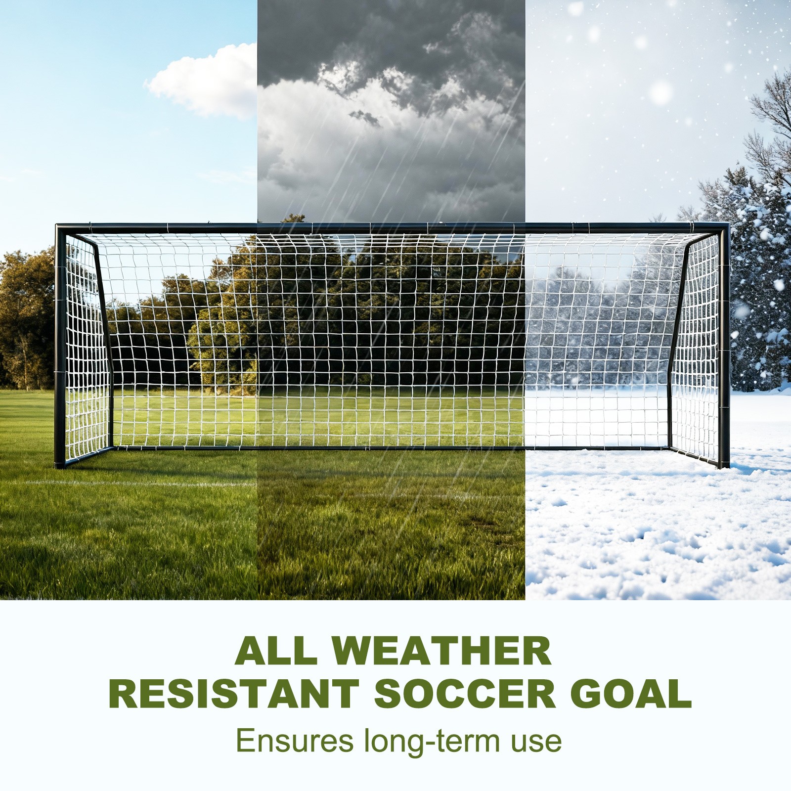 18ftx 7ft/21ftx 7ft/24ftx 8ft Metal Soccer Goals for Outdoor Practice Training