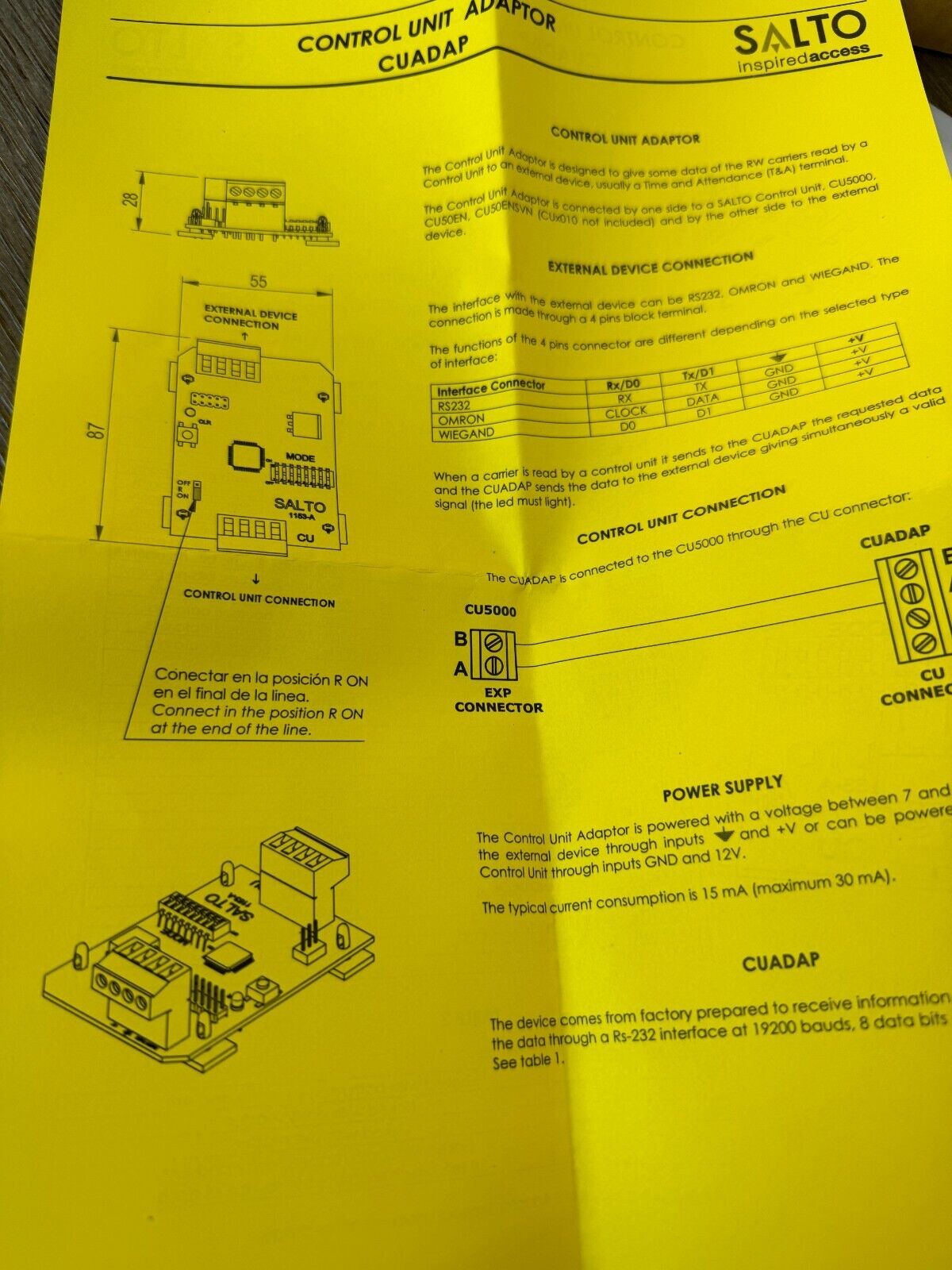 SALTO - XS4 Original Control unit adaptor - CUADAP