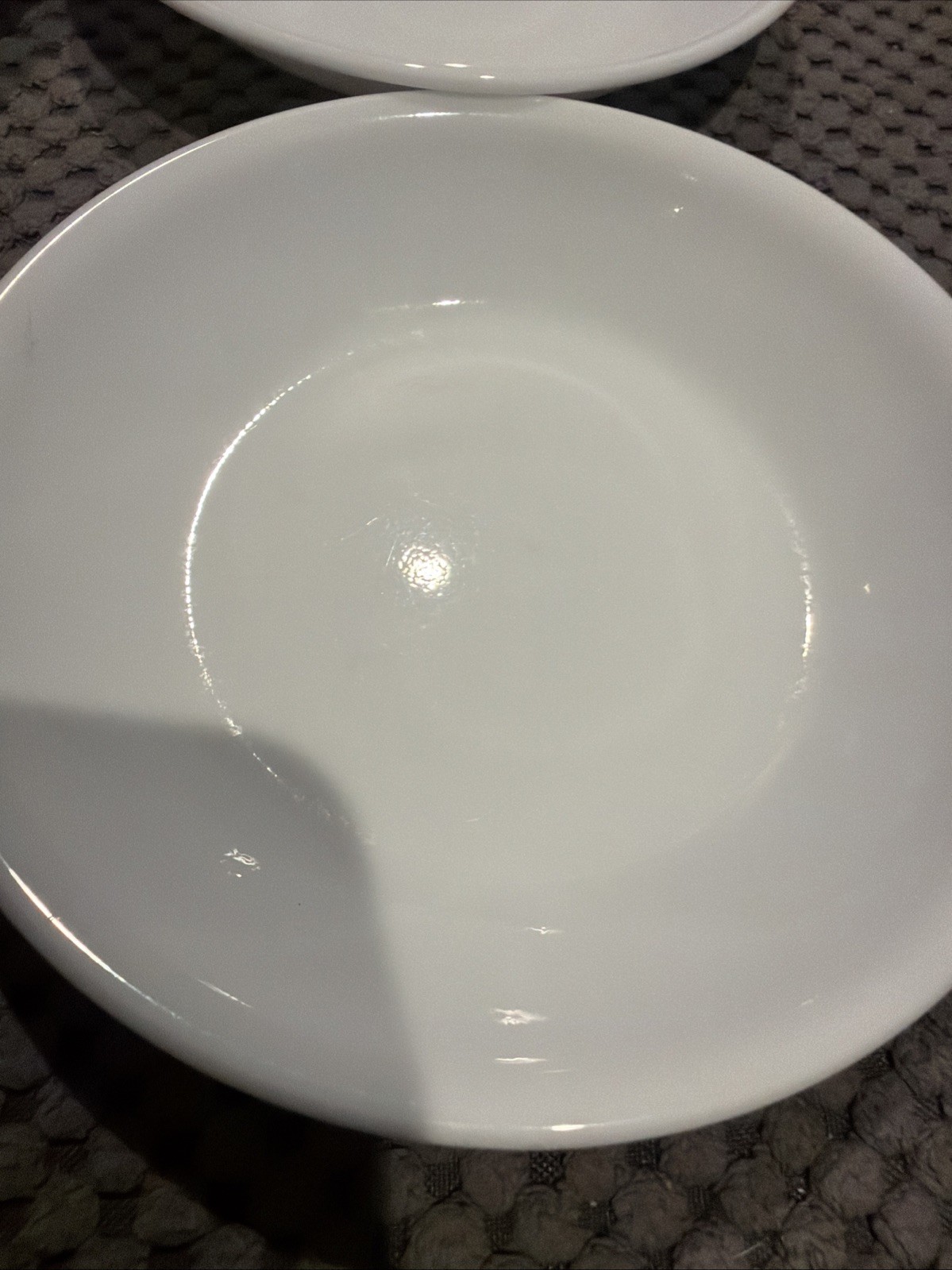 Set of 4 Corelle Winter Frost White Fruit/Dessert Sauce Bowl Plate 4.75” USA
