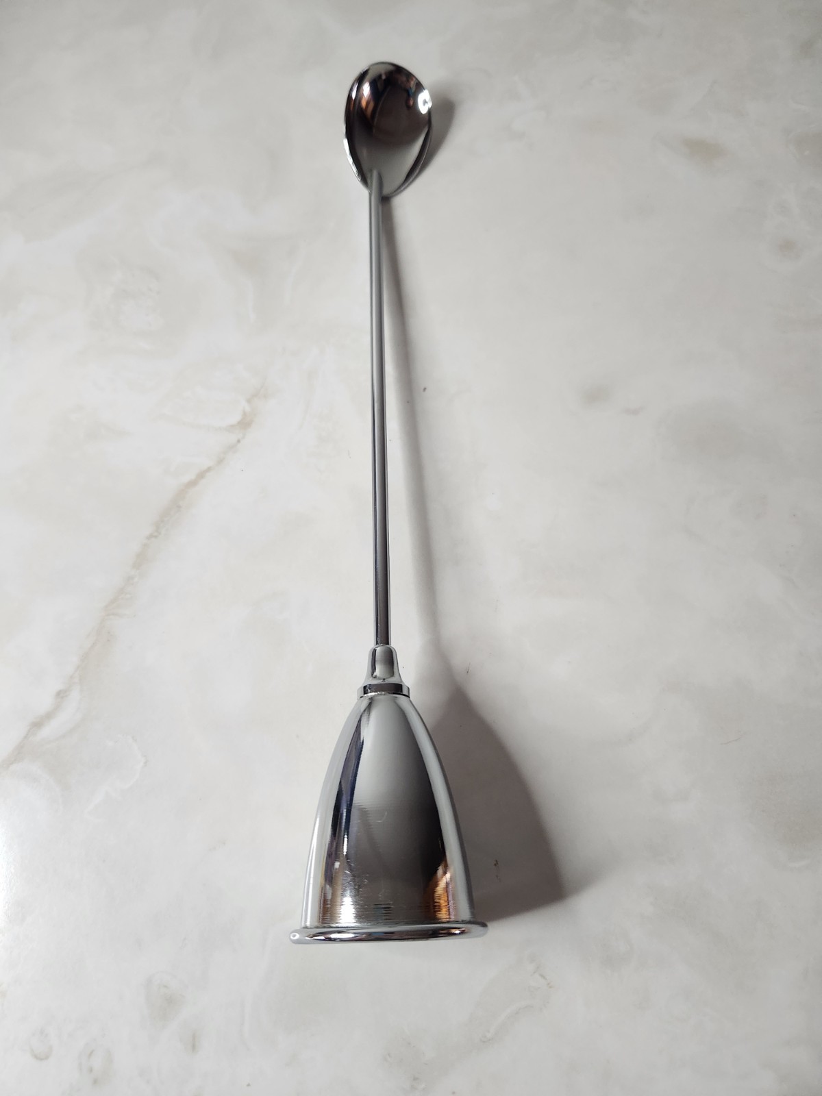 BOXED Vintage Silver Bar Spoon with Bell End Jigger 10.5"