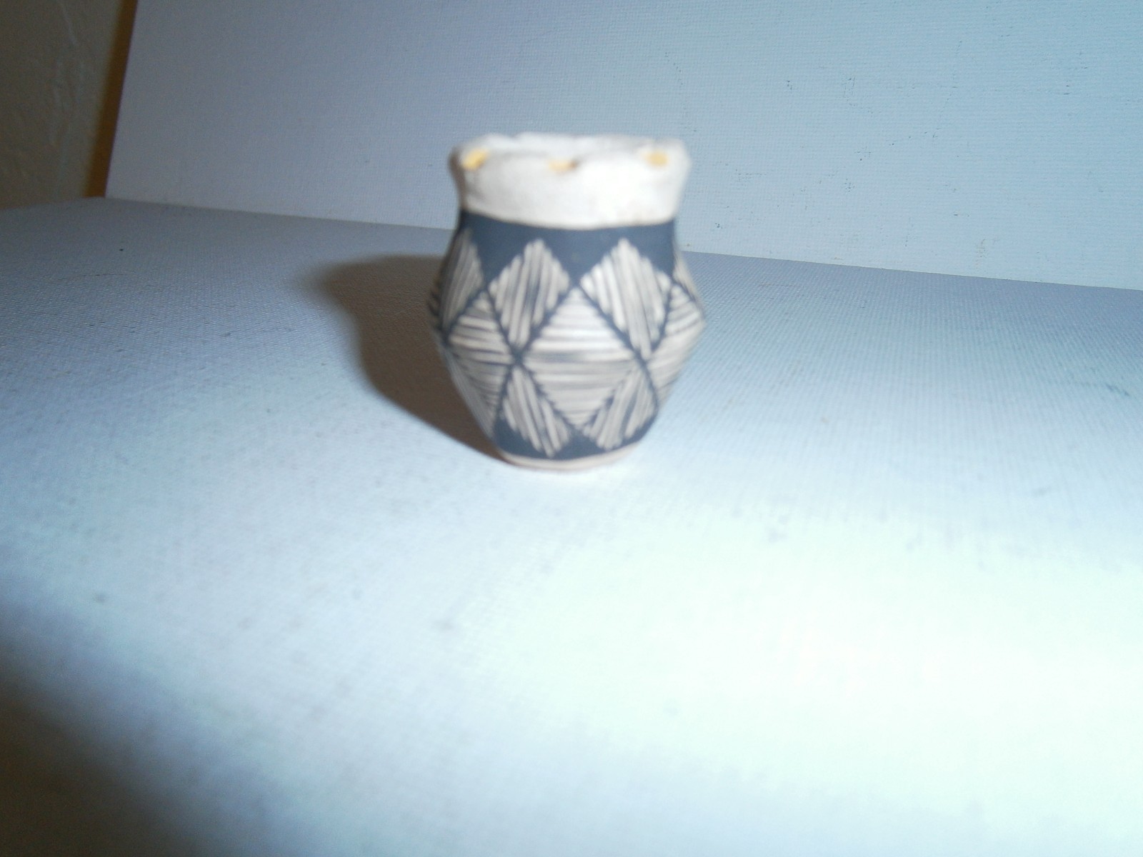 Vintage Original D. Reano Miniature Acoma Pot Pottery Very Early Example