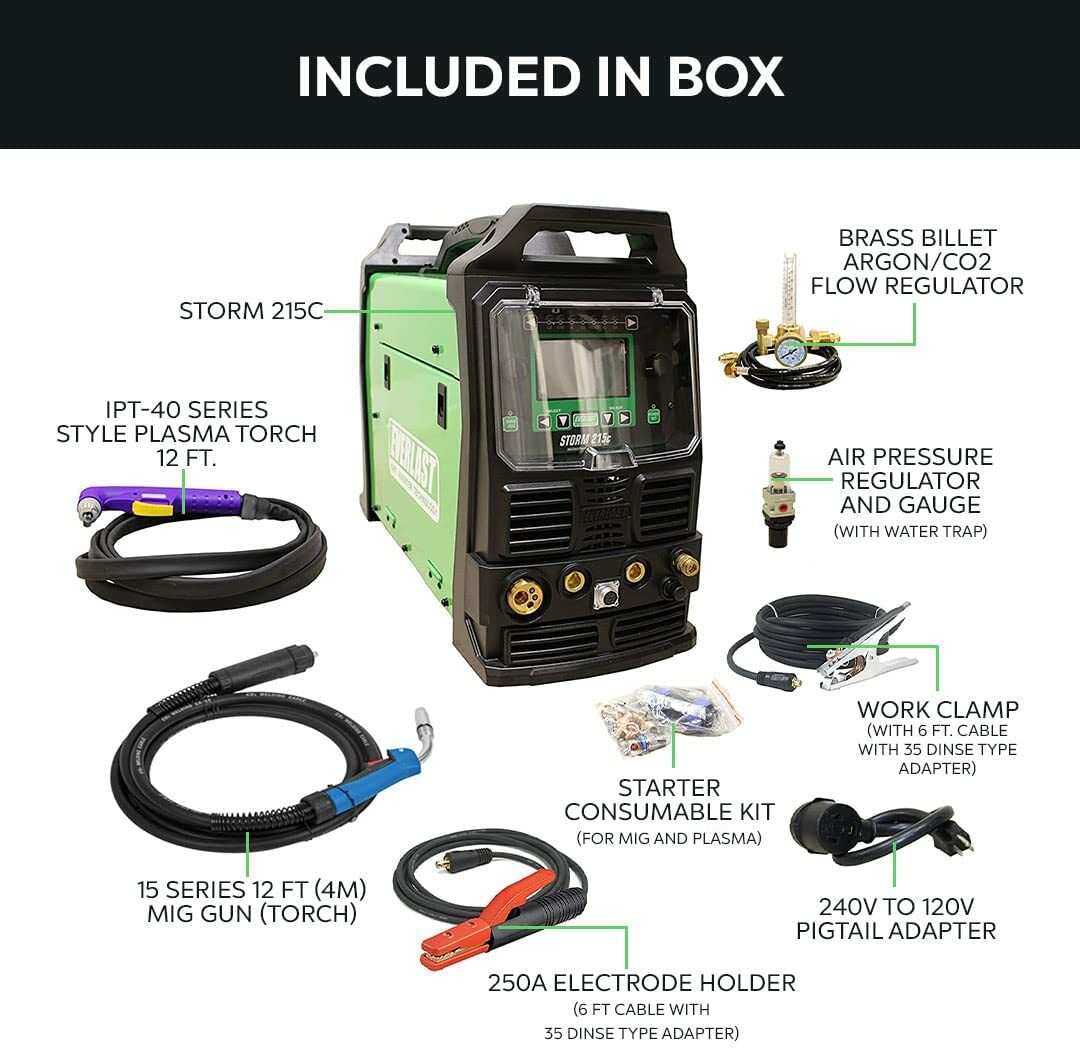 New Model Storm 215C 200 Amp MIG / 160 Amp Stick AND 40 Amp Plasma Cutter