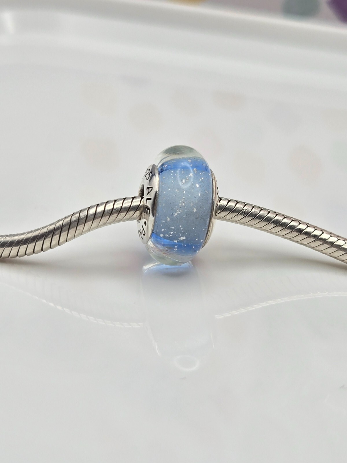 Pandora Disney Cinderella Signature Blue Murano Glass Charm