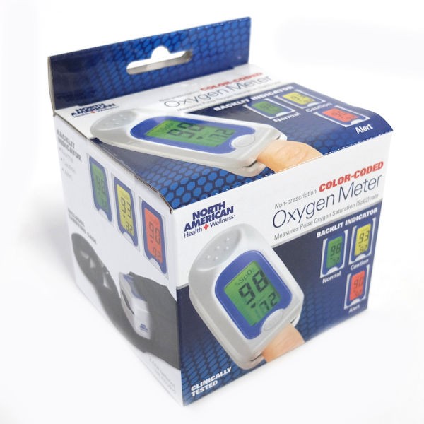 North American Health & Wellness Color-Coded Finger Oxygen Meter