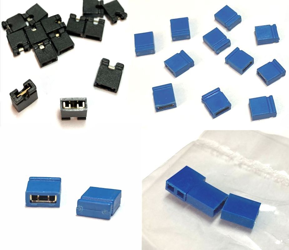 Computer PC Jumper Header Wire Circuit Board Cap Pin Plastic Standard Blue Black