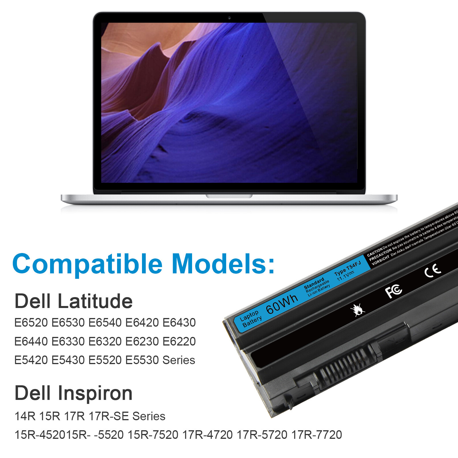 Lot Battery for Dell T54FJ 8858X Latitude E6440 E5430 E5520 E5530 E6420 E6430