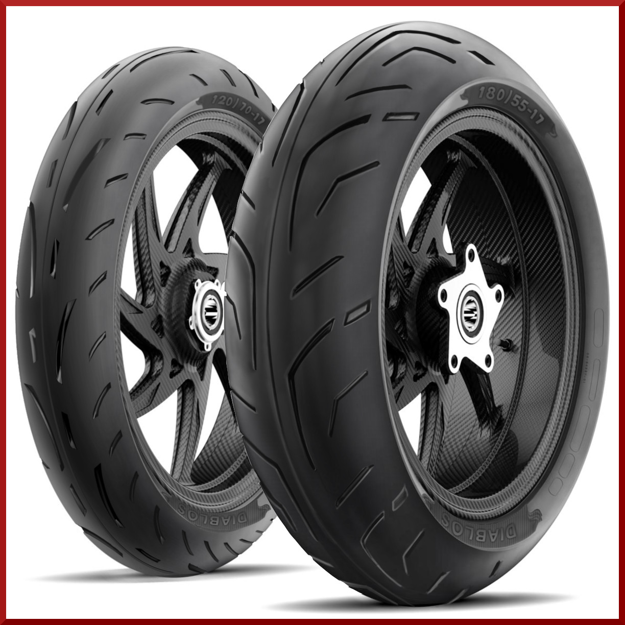 Roadmax Diablo 180/55-17 + 120/70-17  (75H) Motorcycle Tire SET (1Front + 1Rear)