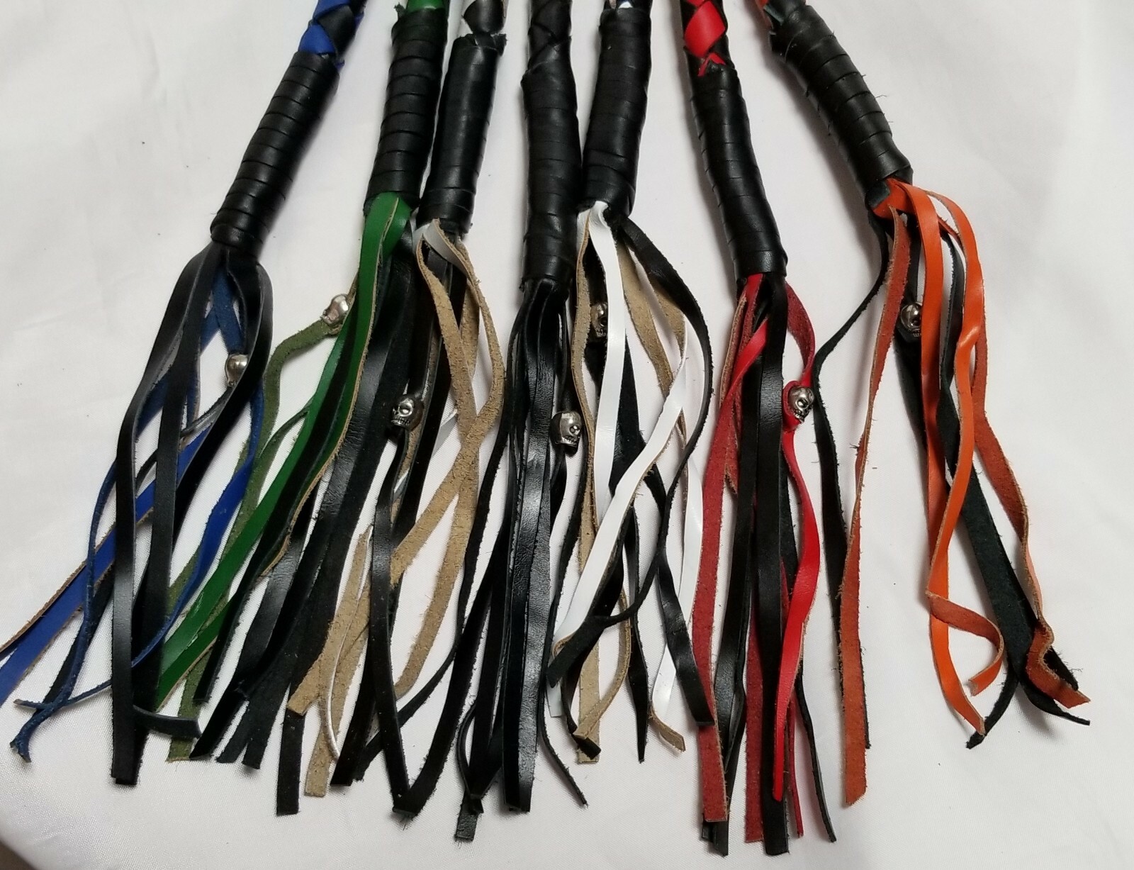 Get Back Whip 36 inch Biker Motorcycle Leather Whip 2" Circum Stainless Steel