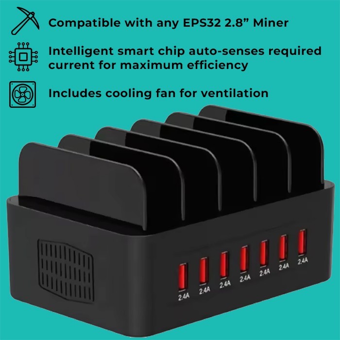 Smart USB Power Bay for NMMiner, Nerdminer, Bitcoin Lottery Miners