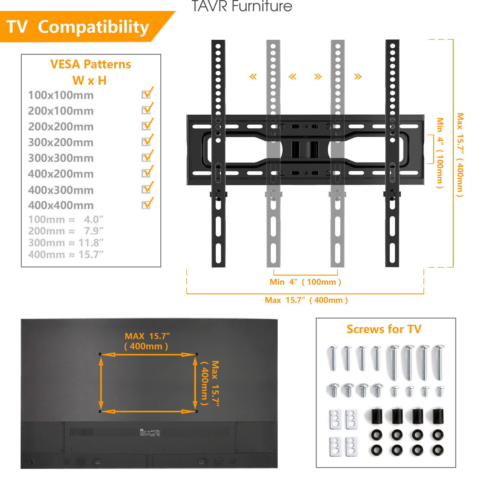 Mobile TV Stand on wheels for 32 to 60 inch Flat Panel TVs, Black