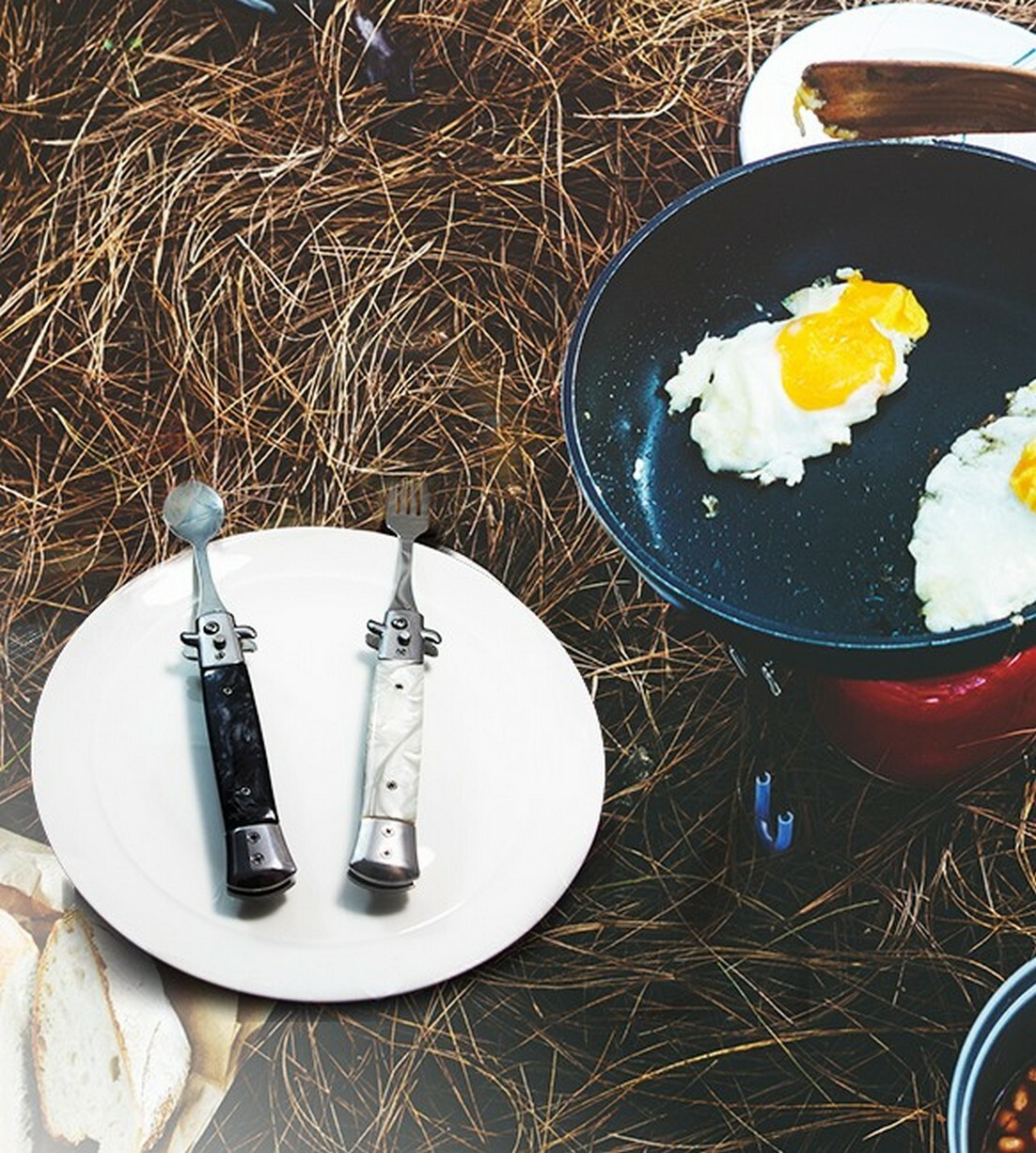 Royal Imperial Switchblade Hobo Pocket Knife Style Camping Fork and Spoon Set