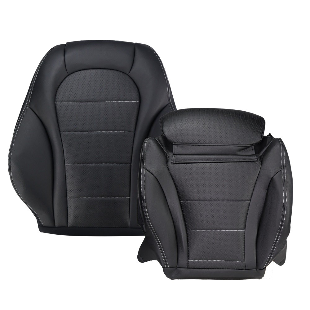 Replacement Driver Bottom & Top Seat Cover Fits 15-21 Mercedes C300 GLC300 Black