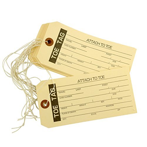 Crime Scene Toe Tag - 10 Pack