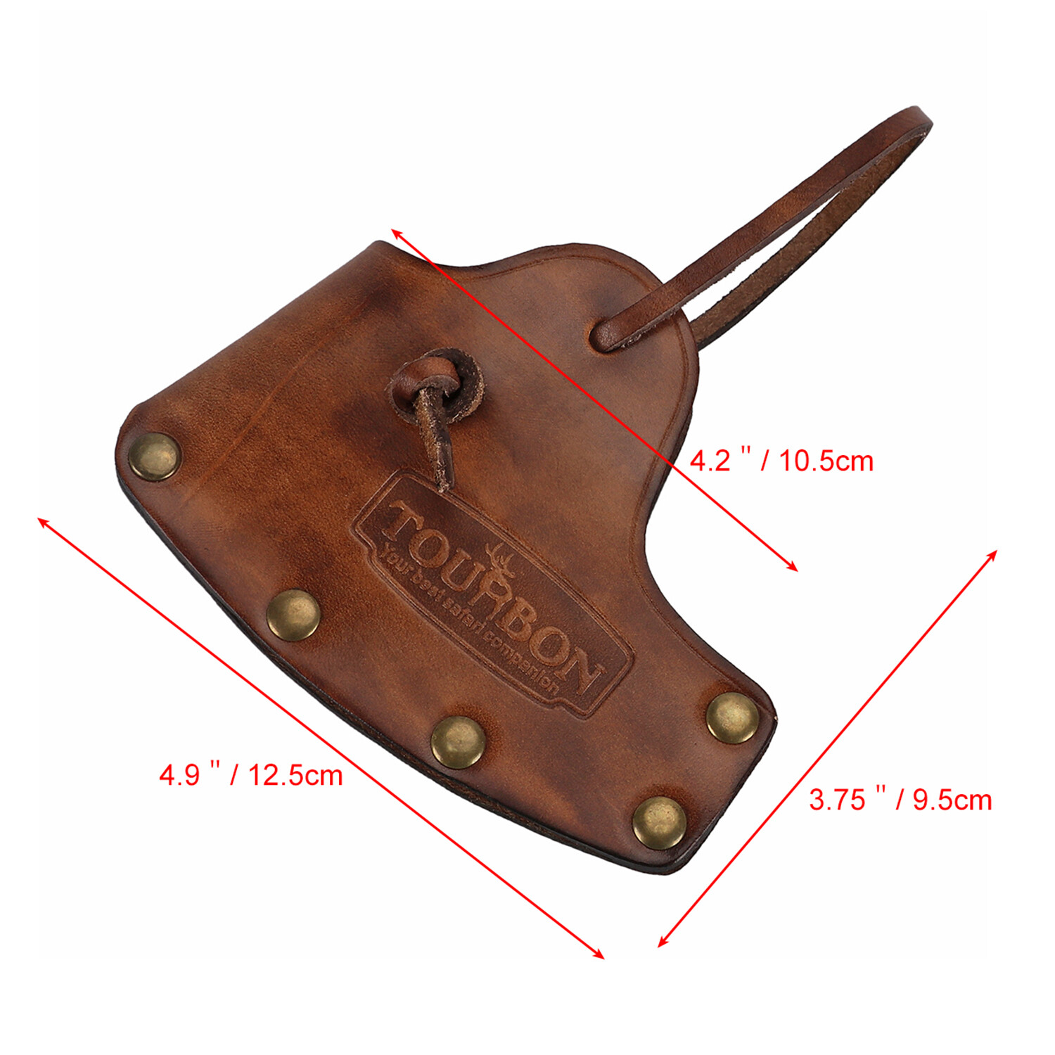 TOURBON Vintage Leather Axe Blade Holder Hatchet Holster Protector Cover Brown