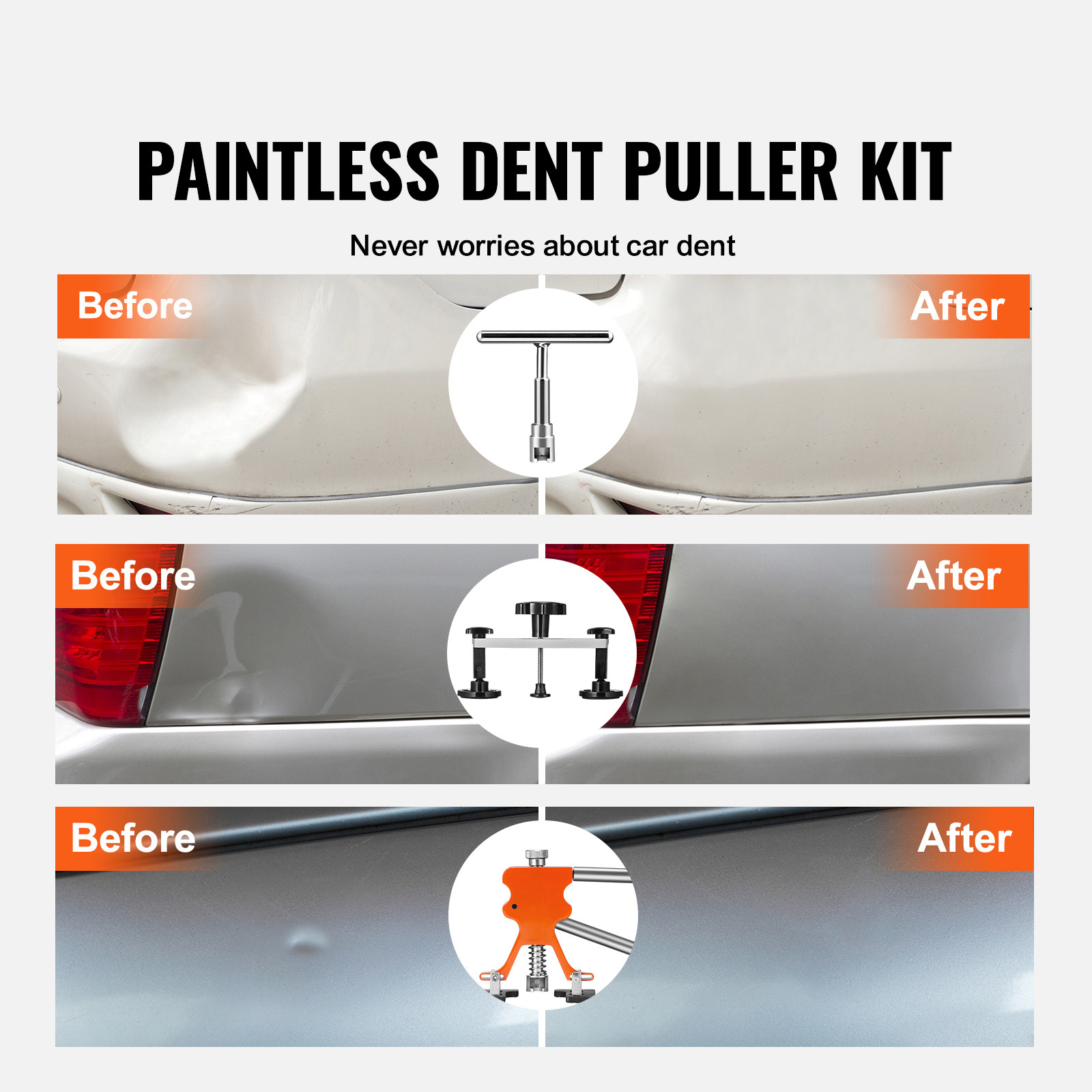 Car Body Dent Puller Bridge Lifter 107PC Paintless Hail Dent Remover Repair Kit