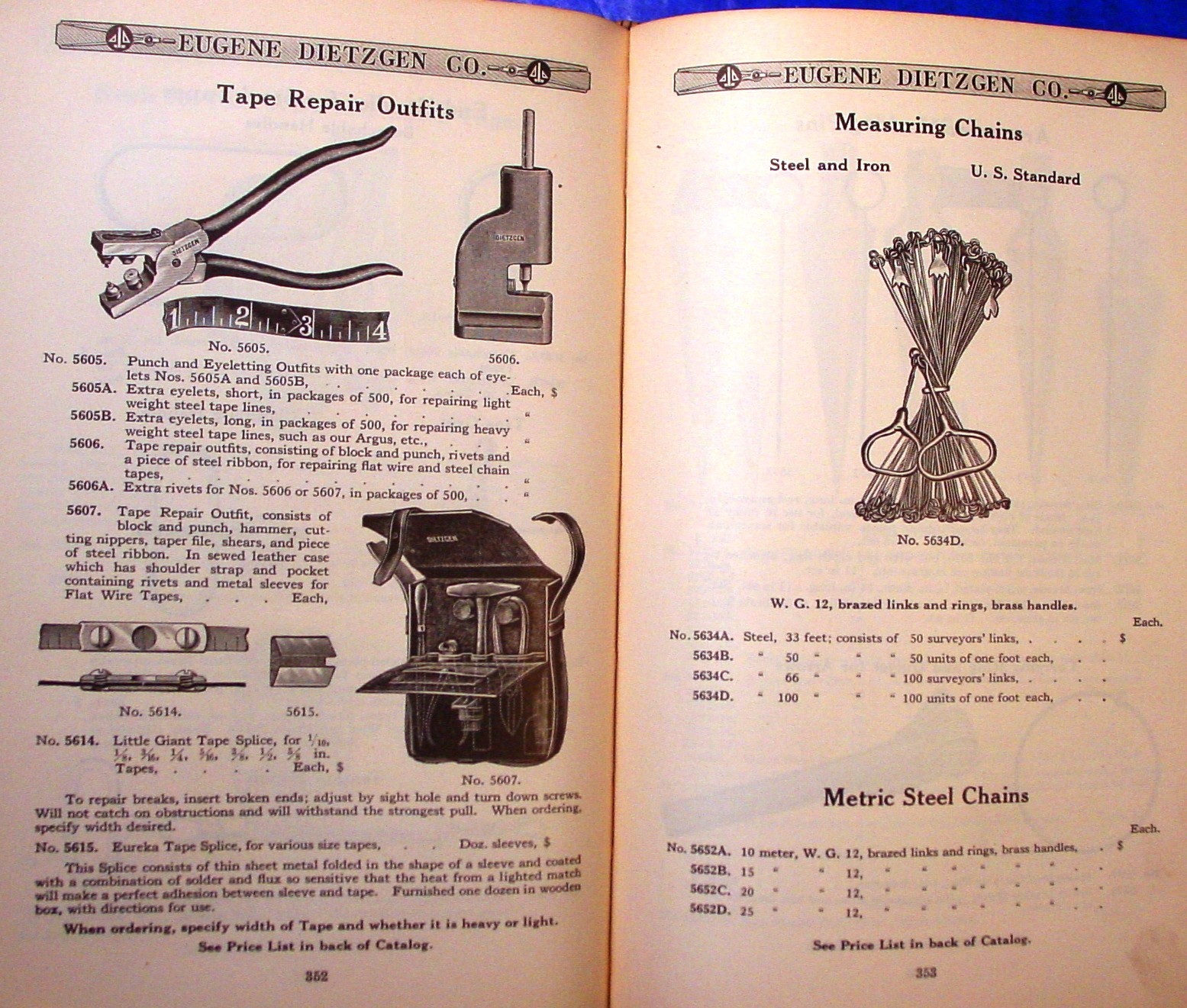 1926 Dietzgen Surveying & Drafting Insts. Catalog