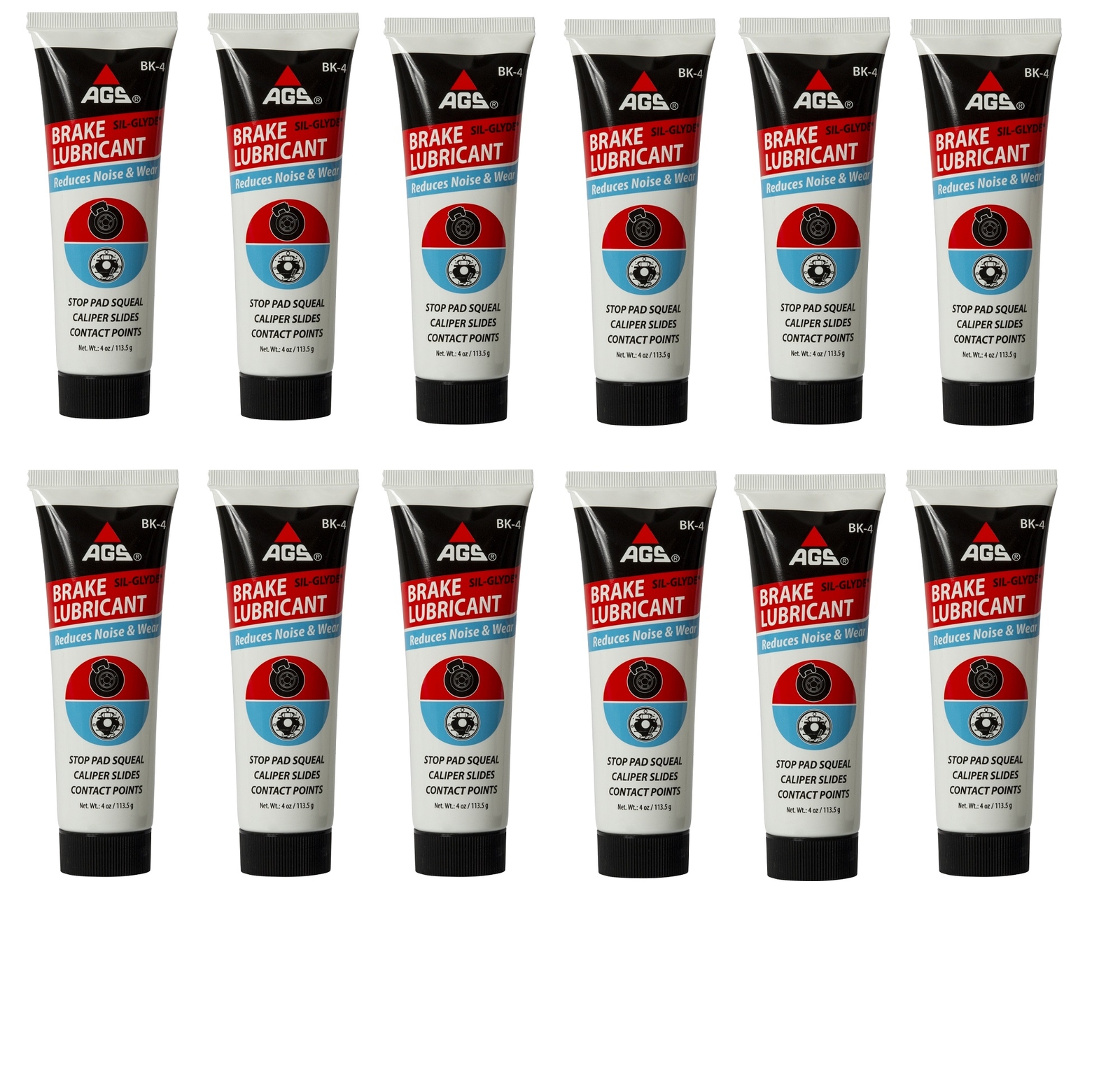AGS SIL-Glyde 4 oz Tube Silicone Based Brake Assembly Lubricant 12pack