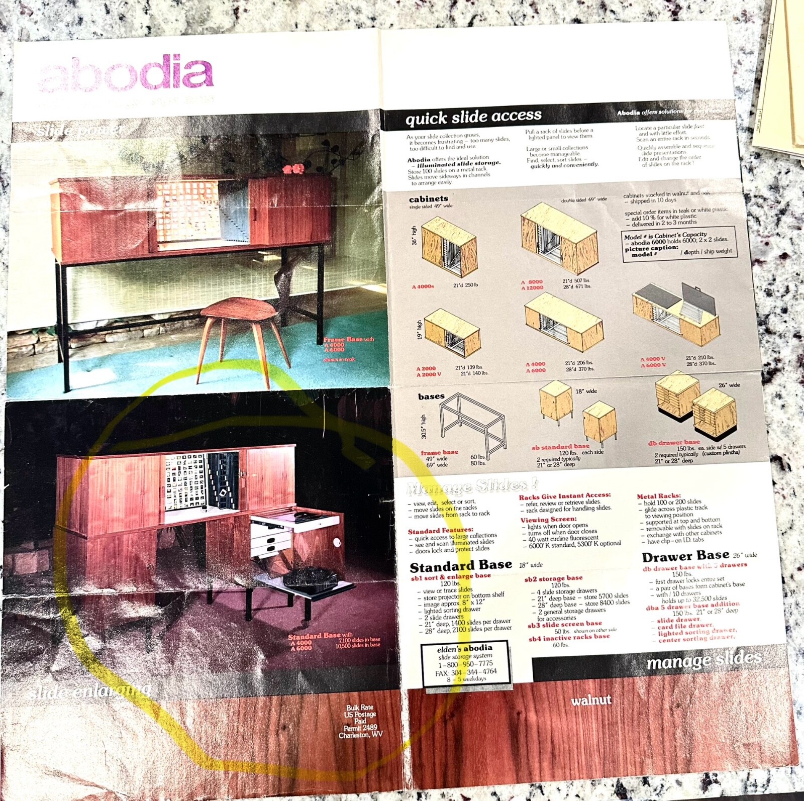 1970'S Commercial Slide Viewing Storage Cabinet Dieter Rams Style Walnut & Steel