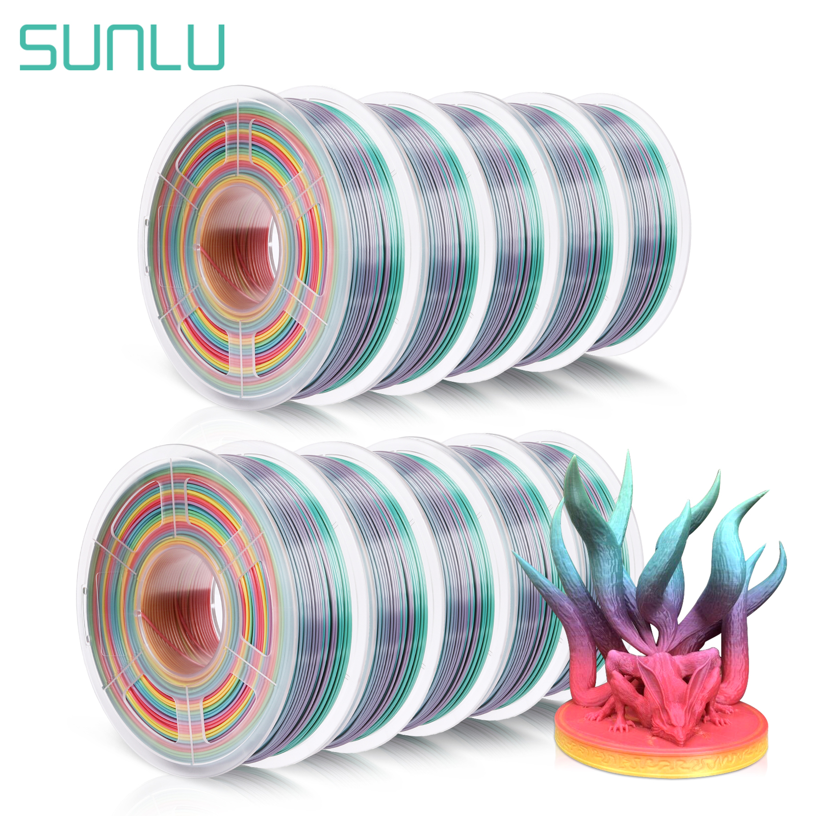 10×1KG SUNLU PLA Matte Meta PLA+ PETG SILK ABS 1KG TPU500G 3D Printer Filament