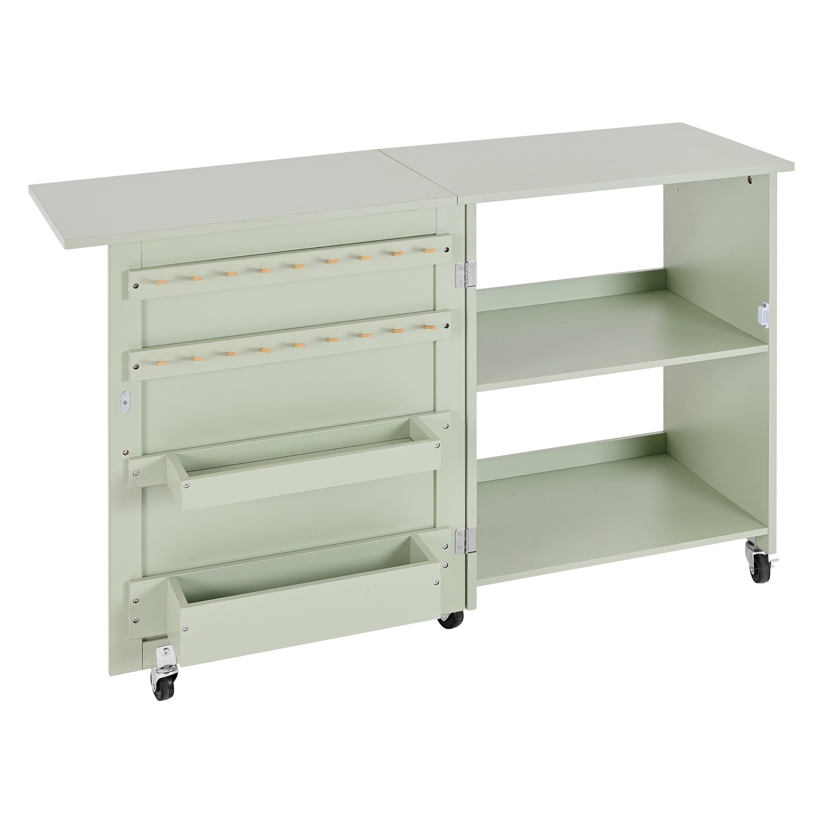 VEVOR Folding Sewing Table Multipurpose Sewing Machine Table Compact Light Green