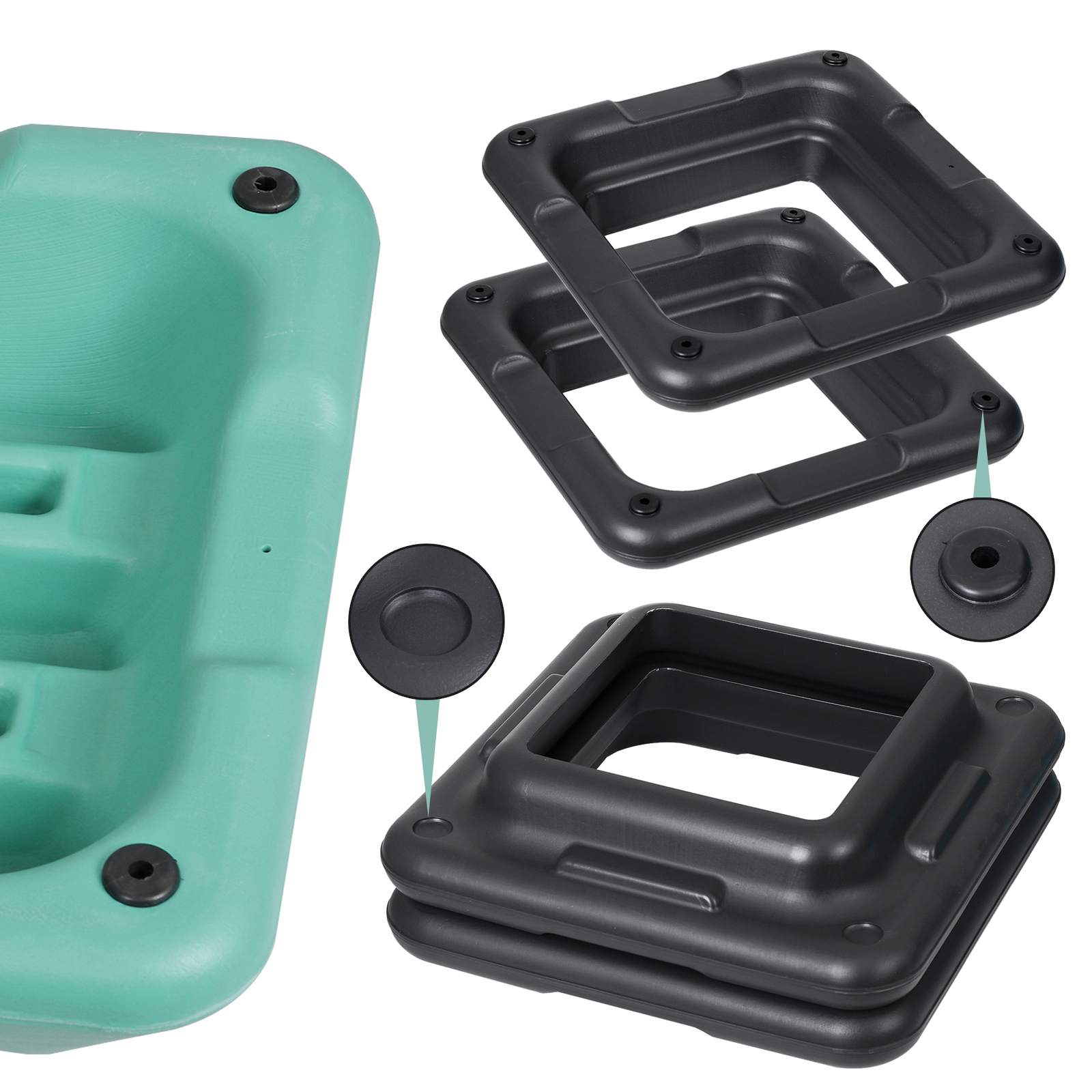 16"x16" Adjustable High Step Aerobic Platform with 4 Risers for Exercise Green