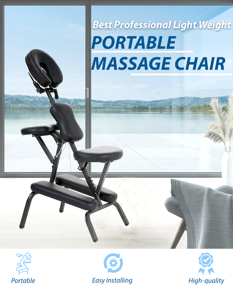 Massage Chair Portable Tattoo Chair Folding Height Adjustable 2 Inch Thick