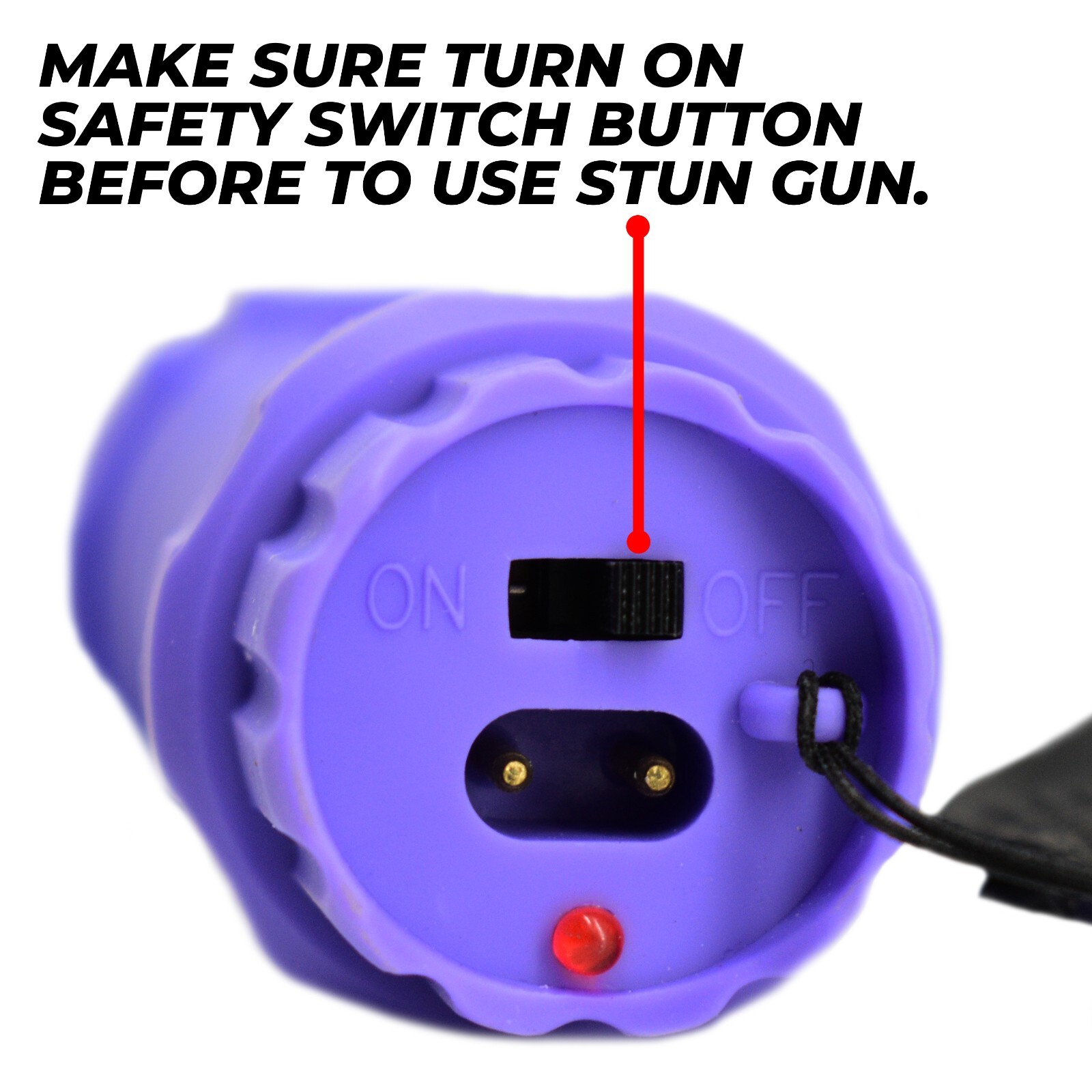 High Voltage Stun Gun for Self Defense with LED Flashlight, Purple