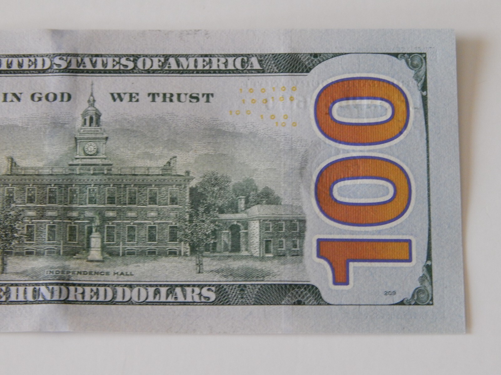 THE BRAND NEW U.S. $100 ONE HUNDRED DOLLAR BILL UNCIRCULATED ITEM #1736.
