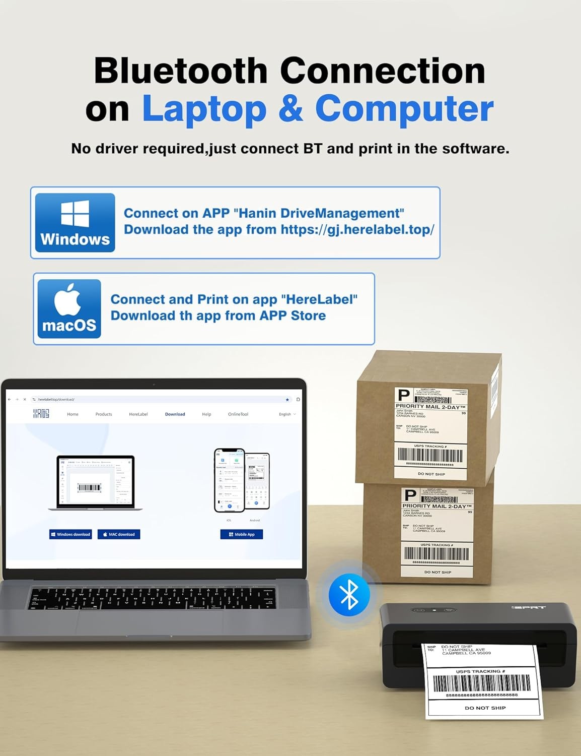 iDPRT Thermal shipping Label Printer Bluetooth 4x6 for USPS UPS Amazon eBay Etsy