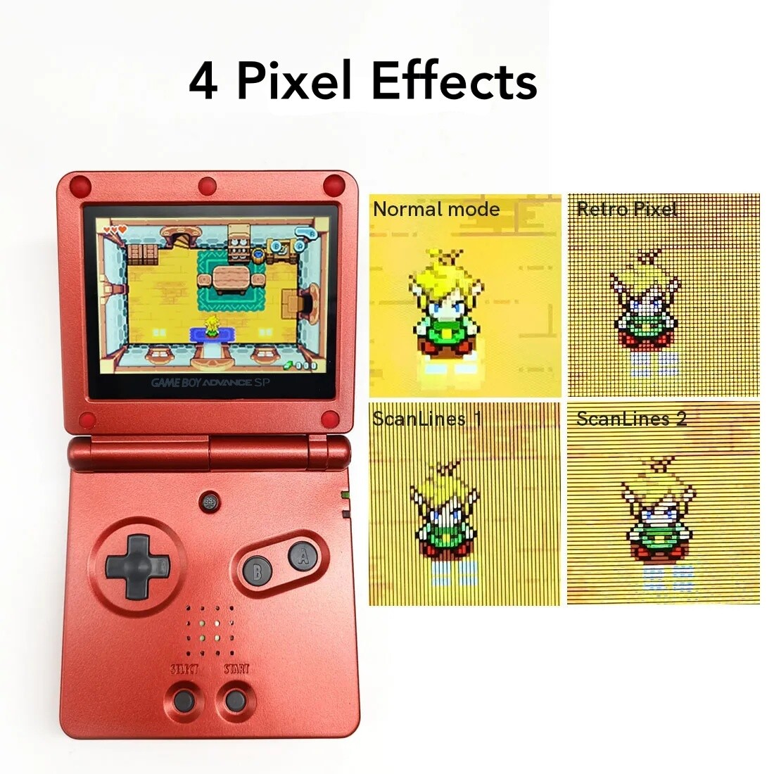 Gameboy Advance SP 720x480 IPS LCD Backlight Kit V5 3.0 *NO SOLDER* with Shell