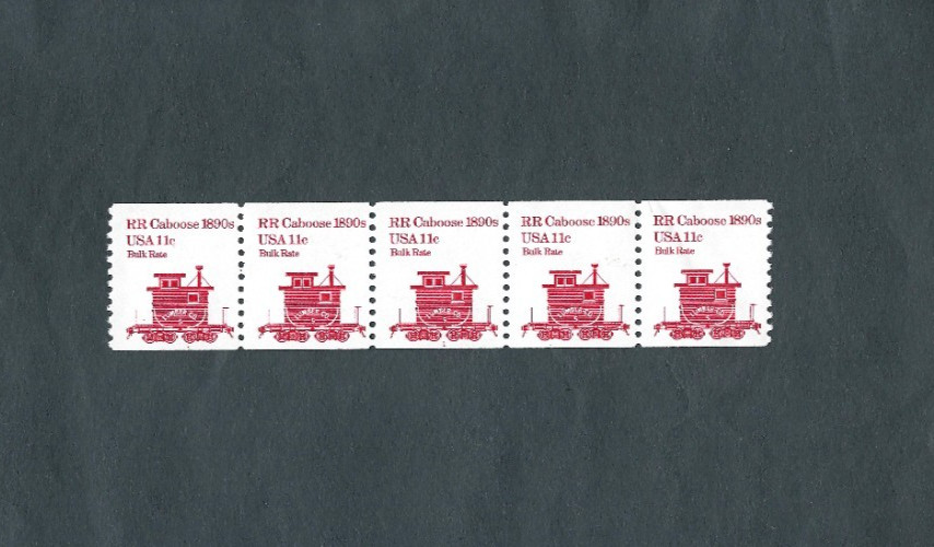 US Stamps Scott #1905 PNC5 P#1 11c Caboose VF MNH Block Tagged