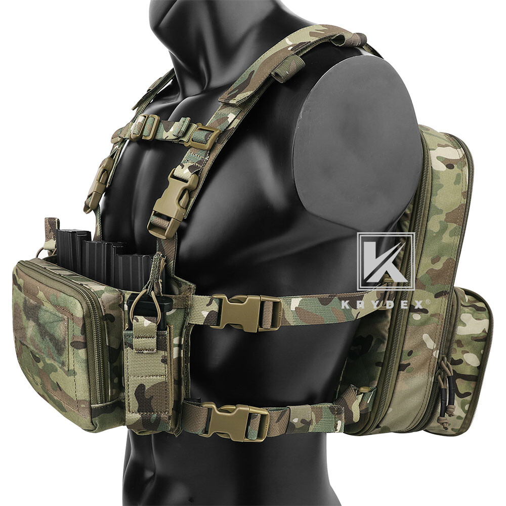 KRYDEX Tactical D3CRM Chest Rig 5.56 / 7.62 Rifle Pistol Magazine Pouch Placard