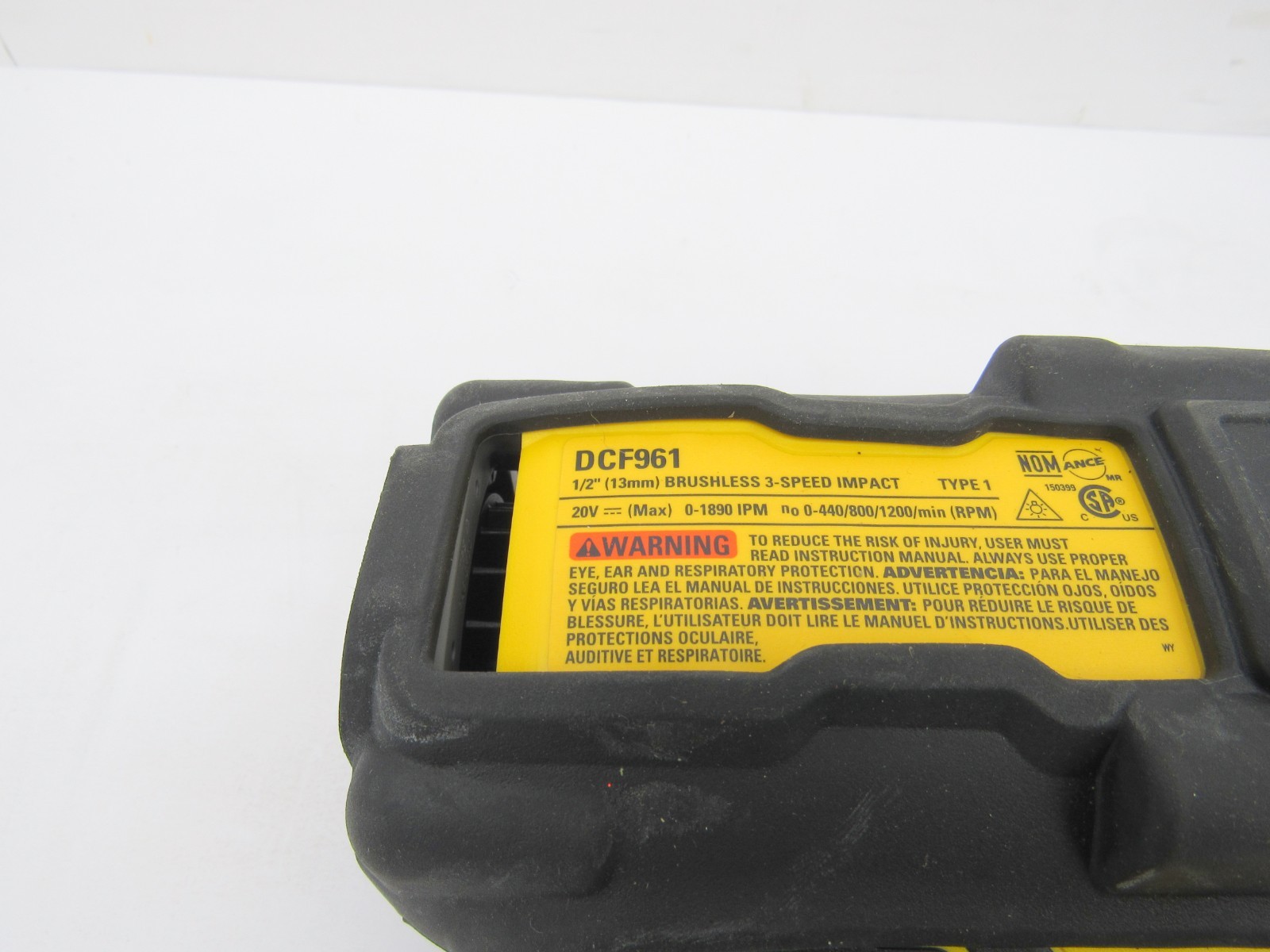 DEWALT DCF961B 1/2 In Hi Torque Impact Wrench 20V MAX XR Cordless with cover