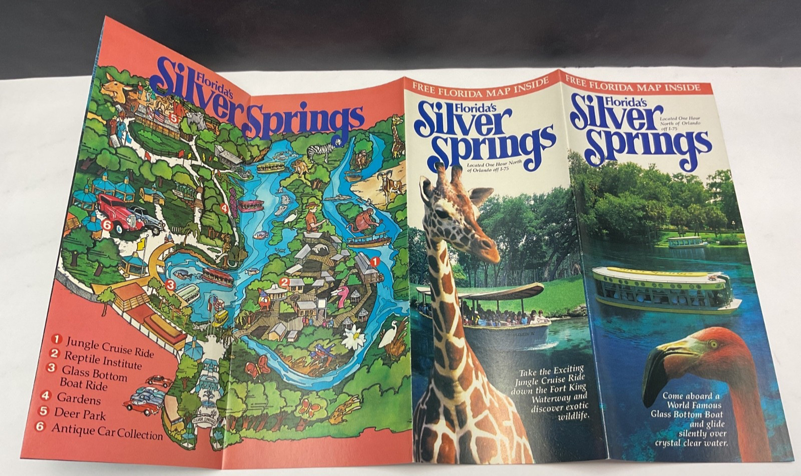 Florida Silver Springs 1988 Souvenir Brochure & Silver Springs Park Map T