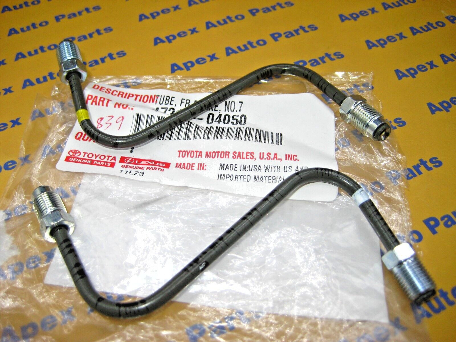 Toyota Tacoma Right and Left Front Brake Line Tubes Metal OEM 2005-2011